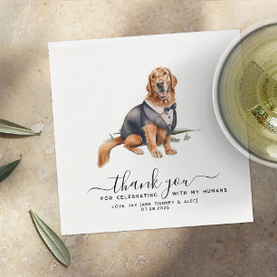 Dank je   Cute Huwelijksfeest van de Hond Servet