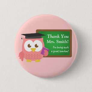 Dank je, Dag van de waardering voor de leraar, Moo Ronde Button 5,7 Cm