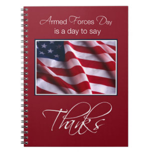 Dank je dag voor de strijdkrachten Patriottische A Notitieboek