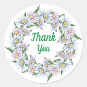 Dank je Daisy bloemenkrans sticker (Voorkant)
