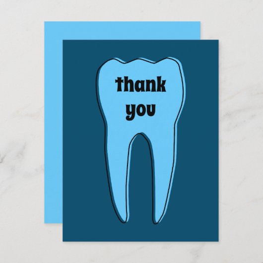 DANK JE DANK JE DANKTE Tand Bedankkaart (Voorkant / Achterkant)