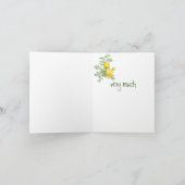 Dank je Dank je Gele Rozen Tuin Bloem Bedankkaart (Binnen)