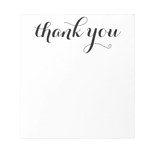 Dank Je Dank Script Print 5.5 x 6 Notitieblok (Voorkant)