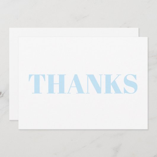 Dank je, Dank u, lichtblauwe moderne kaart (Voorkant / Achterkant)