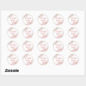 Dank Je - Dankbaarheid - Roze Bloemen Ronde Sticker (Vel)
