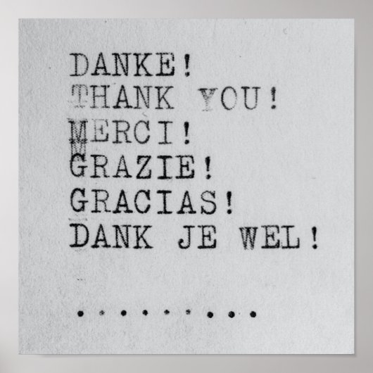 Dank je, Danke, Grazie, Gracias Poster (Voorkant)