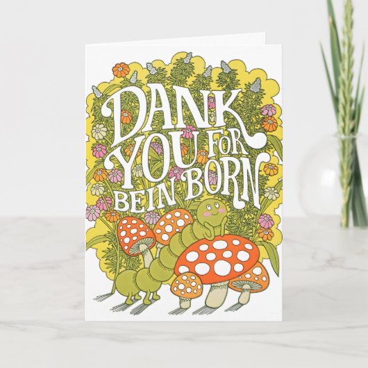 Dank je dat je bent geboren met letterpress kaart (Voorkant)