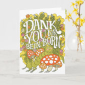 Dank je dat je bent geboren met letterpress kaart (Gele Bloem)