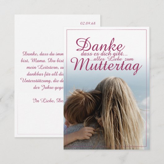 Dank je dat je bestaat, Moederdag, Moeder & Kind (Voorkant / Achterkant)