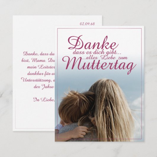 Dank je dat je bestaat, Moederdag, Moeder & Kind (Voorkant / Achterkant)