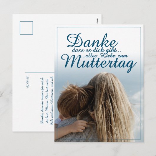 Dank je dat je bestaat, Moederdag, Moeder & Kind Feestdagenkaart (Voorkant / Achterkant)
