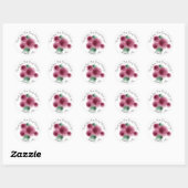 Dank je dat je bij ons bent Naam Roze Rozen Ronde Sticker (Vel)