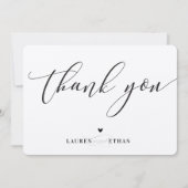 DANK JE DAT je bruidfoto elegant zwart-wit trouwt Kaart (Voorkant)