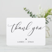 DANK JE DAT je bruidfoto elegant zwart-wit trouwt Kaart (Staand voorkant)