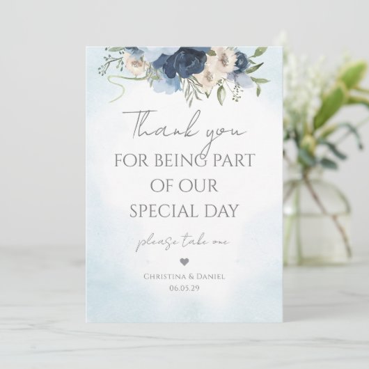 Dank je dat je deel uitmaakt van onze dag Bloem bl Kaart (Staand voorkant)