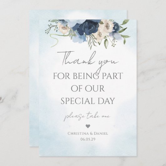 Dank je dat je deel uitmaakt van onze dag Bloem bl Kaart (Voorkant / Achterkant)