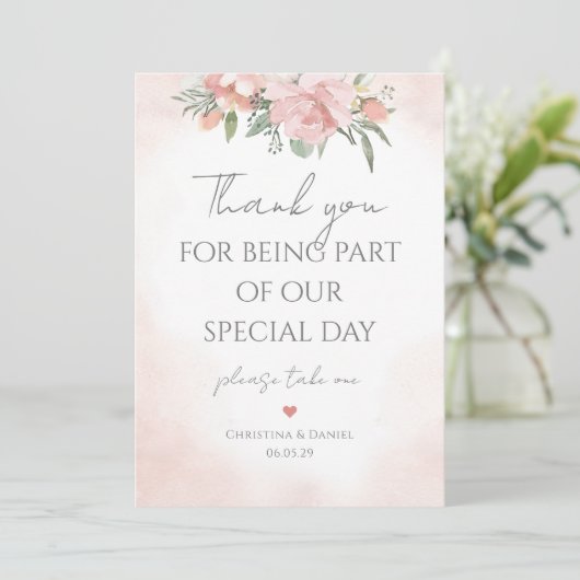 Dank je dat je deel uitmaakt van onze dag Bloemige Kaart (Staand voorkant)