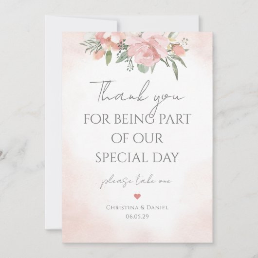 Dank je dat je deel uitmaakt van onze dag Bloemstr Kaart (Voorkant)