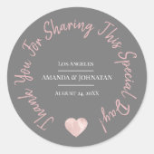 Dank je dat je deze bijzondere dag hebt gedeeld Ha Ronde Sticker (Voorkant)