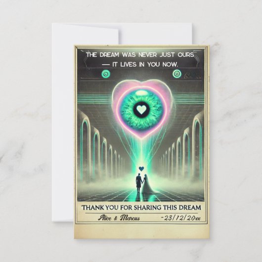 💌 “Dank je dat je deze droom deelt” Weirdcore Bedankkaart (Voorkant)