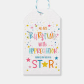 dank je dat je een label met sterrengeschenk bent cadeaulabel (Voorkant)