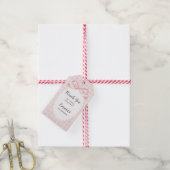 Dank je dat je er bent 1e verjaardag Roze Gingham Cadeaulabel (Met Touw)