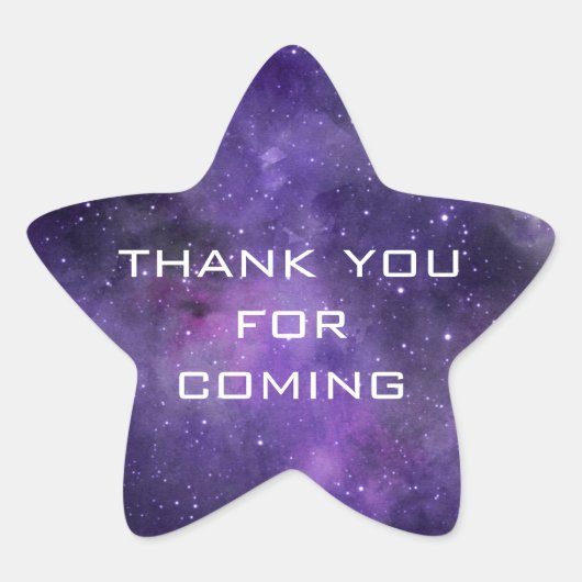 Dank je dat je gekomen bent | Galaxy Space Verjaar Ster Sticker (Voorkant)