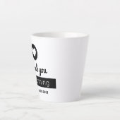 Dank je dat je gekomen bent Modern zwart-wit hart Latte Mok (Voorkant)