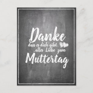 Dank je dat je hier bent! Moederdag krijtbord Feestdagenkaart