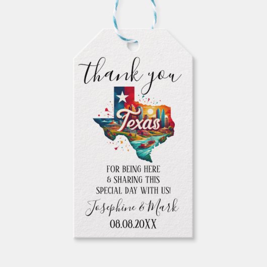 Dank je dat je hier bent Texas Reis Cadeaubijsluit Cadeaulabel (Voorkant)