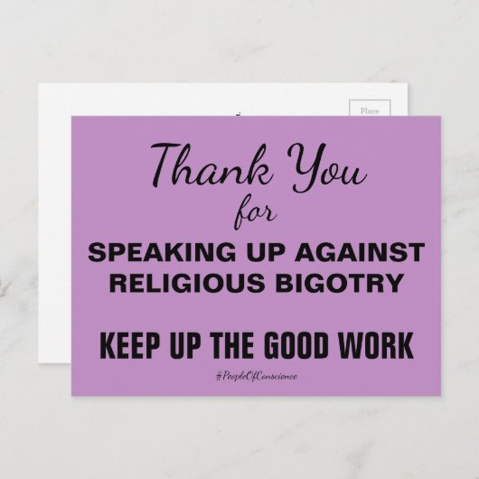 Dank je dat je je uitspreekt tegen antisemitisme briefkaart (Voorkant / Achterkant)