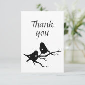 Dank je dat je kleine vogelsilhouette op Branch he Bedankkaart (Staand voorkant)