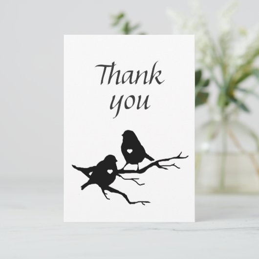 Dank je dat je kleine vogelsilhouette op Branch he Bedankkaart (Staand voorkant)