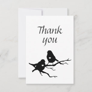 Dank je dat je kleine vogelsilhouette op Branch he Bedankkaart