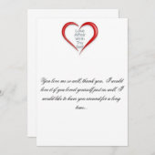 Dank je dat je me goed lief hebt, hou alsjeblieft  bedankkaart (Voorkant / Achterkant)