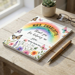 Dank je dat je me hebt geholpen groeien Regenboog Notitieblok