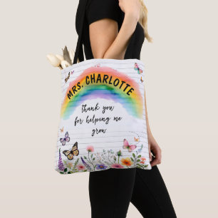 Dank je dat je me hebt geholpen groeien Regenboog Tote Bag