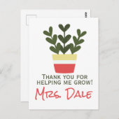 Dank je dat je me hebt geholpen te groeien | Docen Briefkaart (Voorkant / Achterkant)