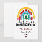 Dank je dat je me hebt geholpen te groeien Docente Feestdagenkaart (Voorkant / Achterkant)