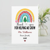 Dank je dat je me hebt geholpen te groeien waarder feestdagenkaart (Staand voorkant)