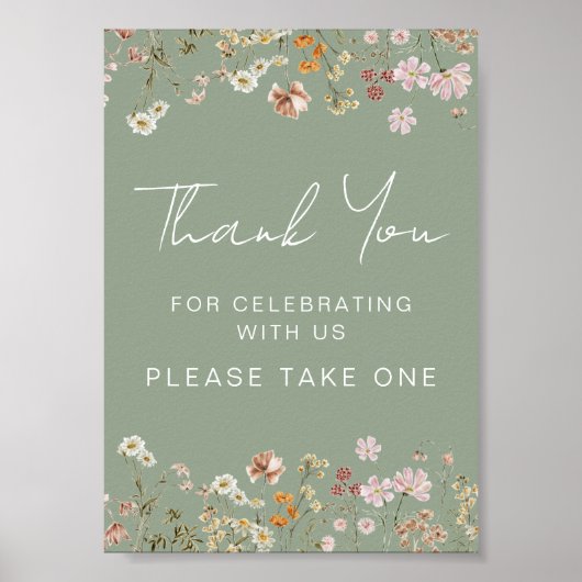 Dank je dat je met ons mee hebt gevierd Wilde Bloe Poster (Voorkant)