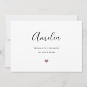 dank je dat je mijn bruidsmeisje bent bruiloft gli bedankkaart (Voorkant)