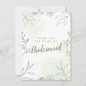 Dank je dat je mijn bruidsmeisje bent bruiloftskaa kaart (Voorkant)