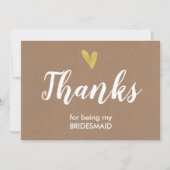 Dank je dat je mijn bruidsmeisje bent kaart | Kraf (Voorkant)