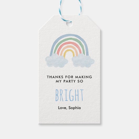 Dank je dat je mijn feest zo fel regenboogkleurig  cadeaulabel (Voorkant)