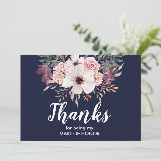 Dank je dat je mijn getuige bent kaart | Bloemmoti (Staand voorkant)