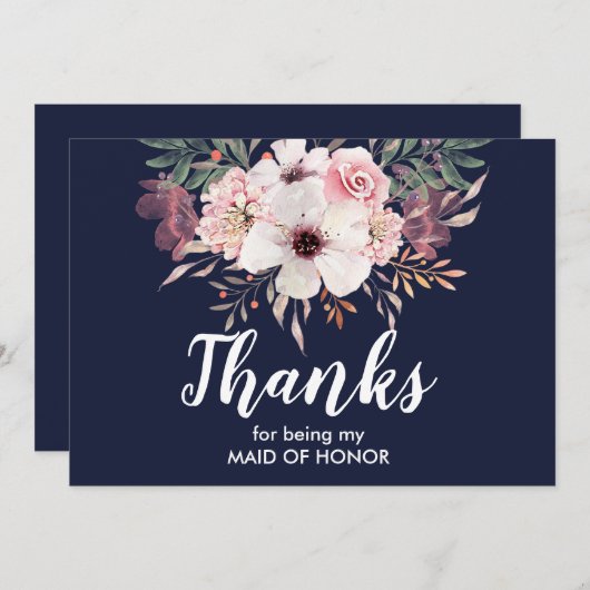 Dank je dat je mijn getuige bent kaart | Bloemmoti (Voorkant / Achterkant)