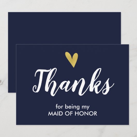 Dank je dat je mijn getuige bent kaart | Marinebla (Voorkant / Achterkant)
