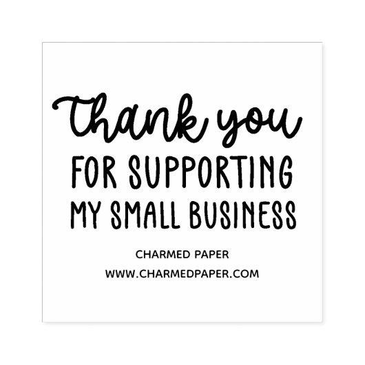 Dank je dat je mijn kleine bedrijf steunt rubberstempel (Afrduk)