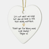 Dank je dat je mijn persoon bent, liefde hart keramisch ornament (Links)